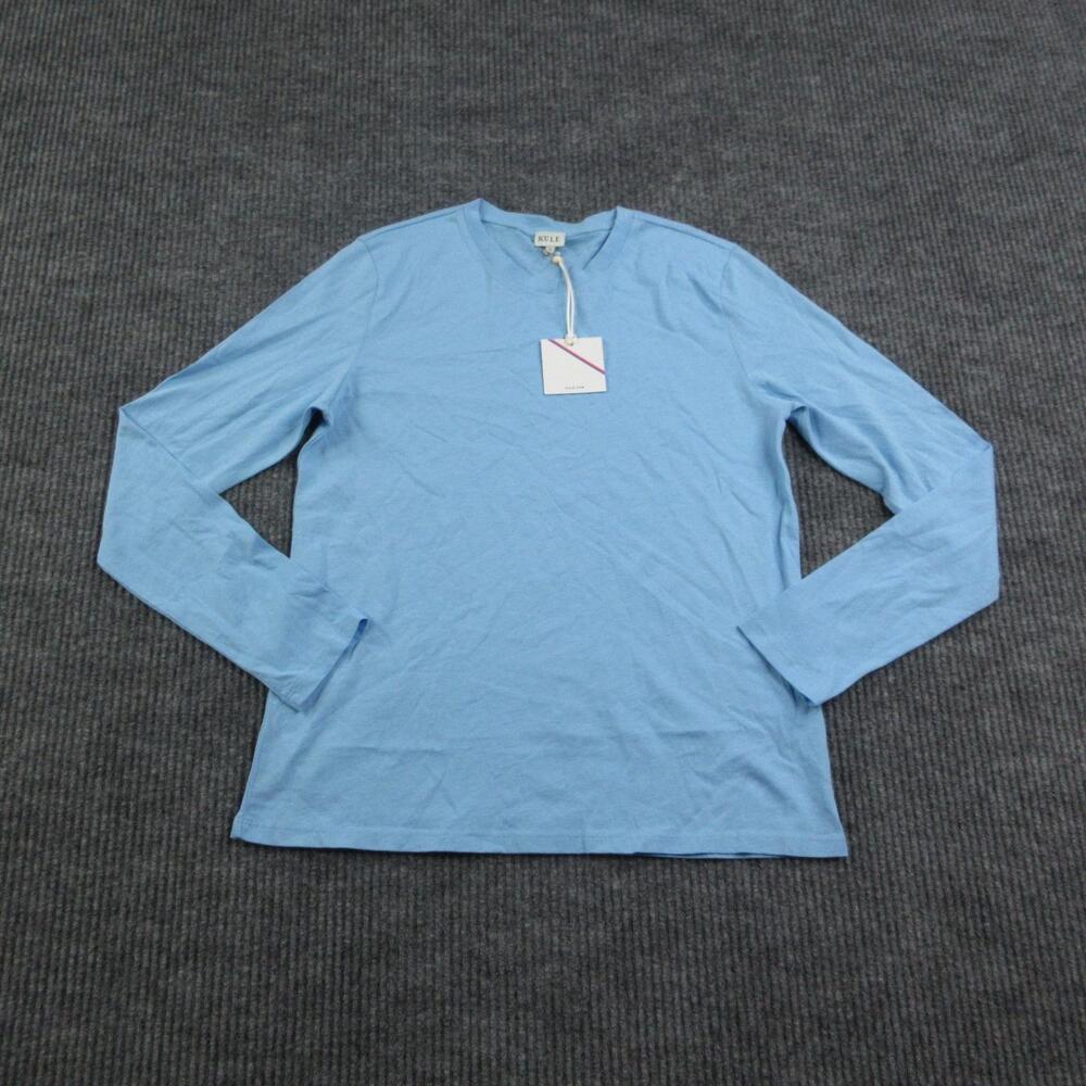 KULE Shirt Womens XS Blue Long Sleeve Crew Neck Organic Cotton Pullover NWT